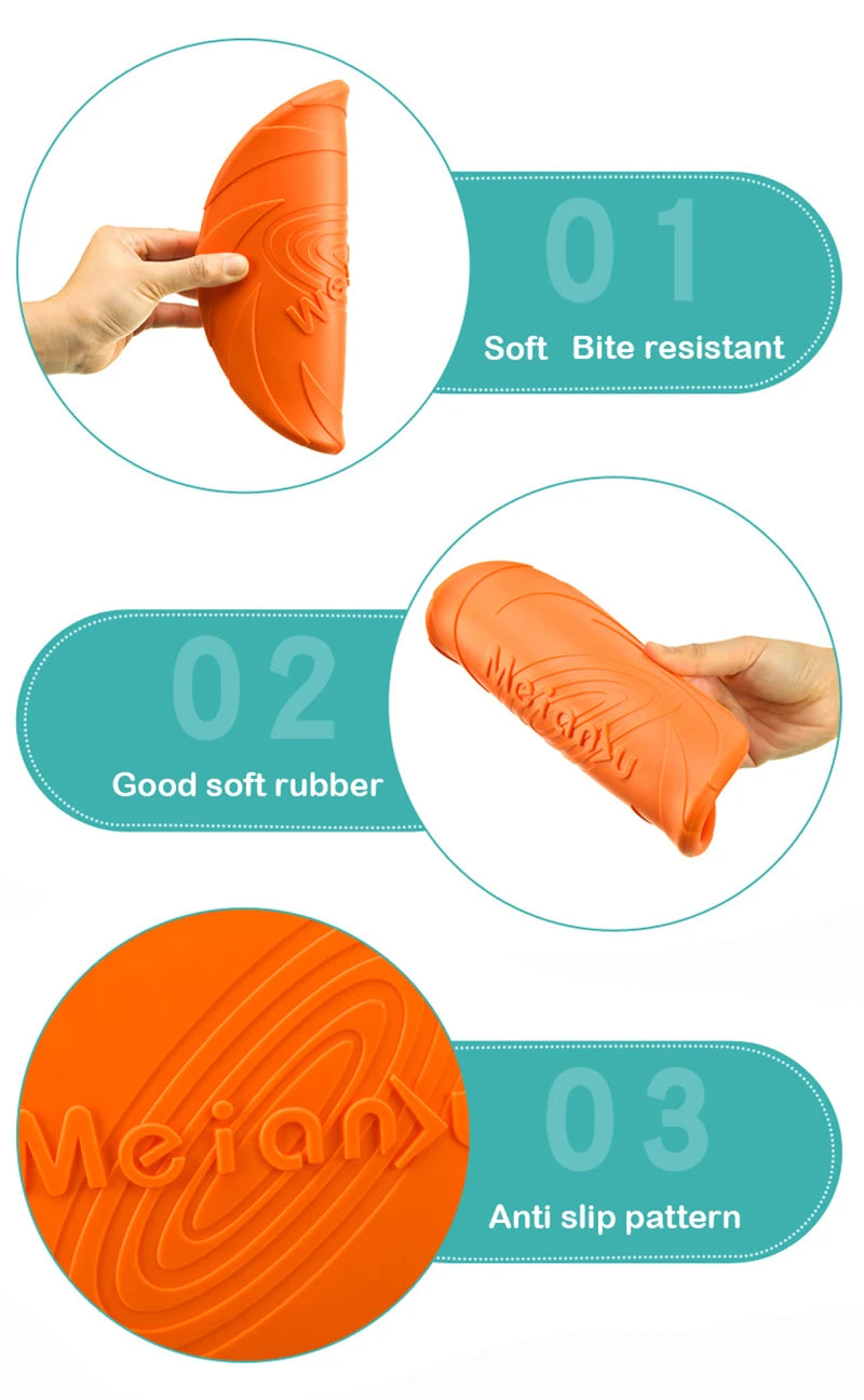 Frisbee en silicone souple pour chien — jouet à mâcher résistant
