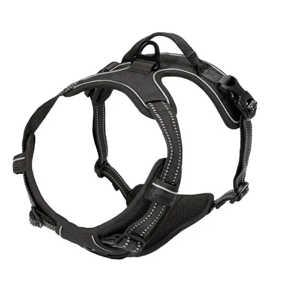 Harnais anti-traction réfléchissant pour chien — attache avant et poignée