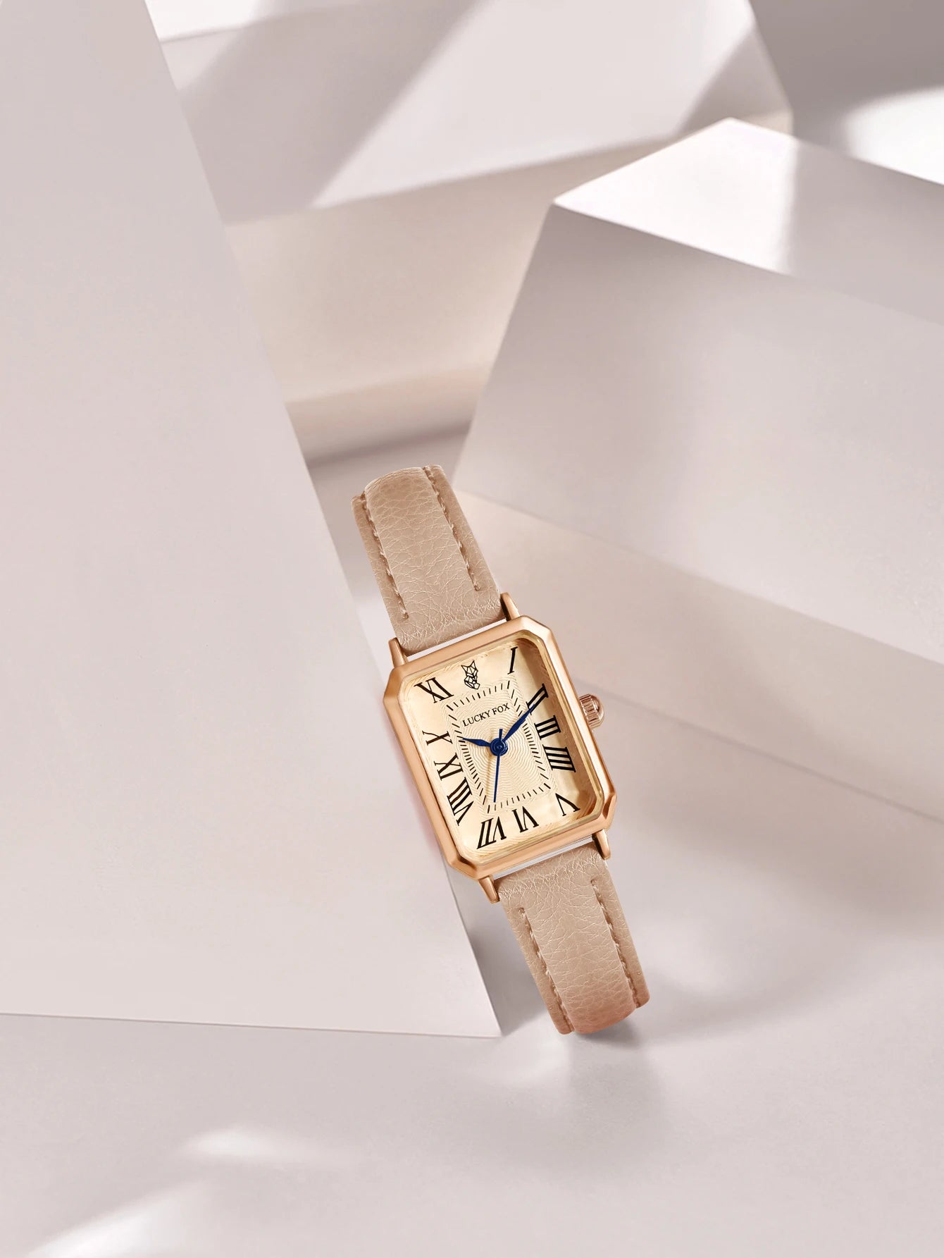 Montre Carrée Rétro Femme – Bracelet Cuir – LUCKYFOX L19