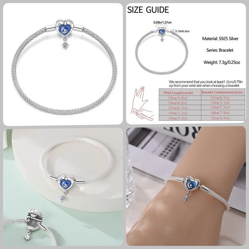 Bracelet en Argent 925 – Cœur Pavé Zircone & Infinity – 17 à 20 cm