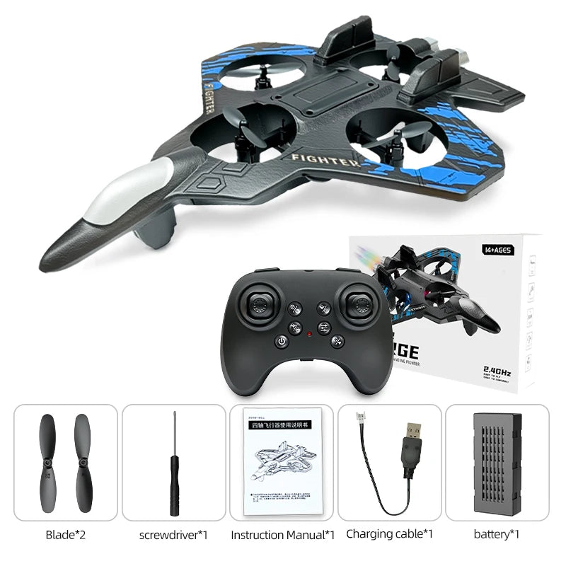 Avion RC L101 en Mousse – LED, Cascades 3D & Télécommande 2.4G