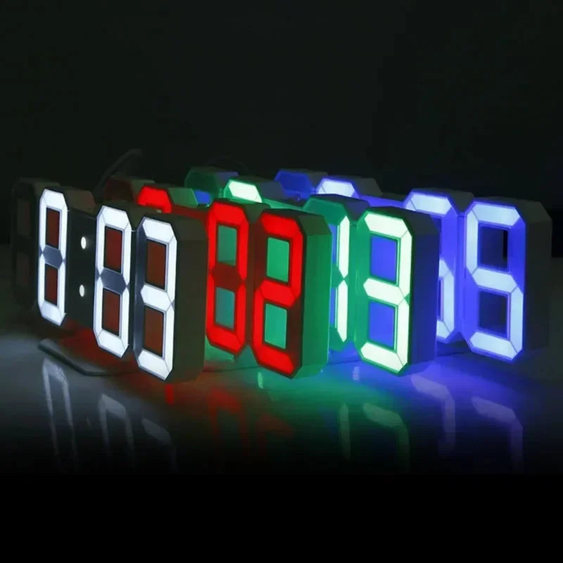 Horloge Numérique LED 3D – Design Moderne & Éclairage Nocturne
