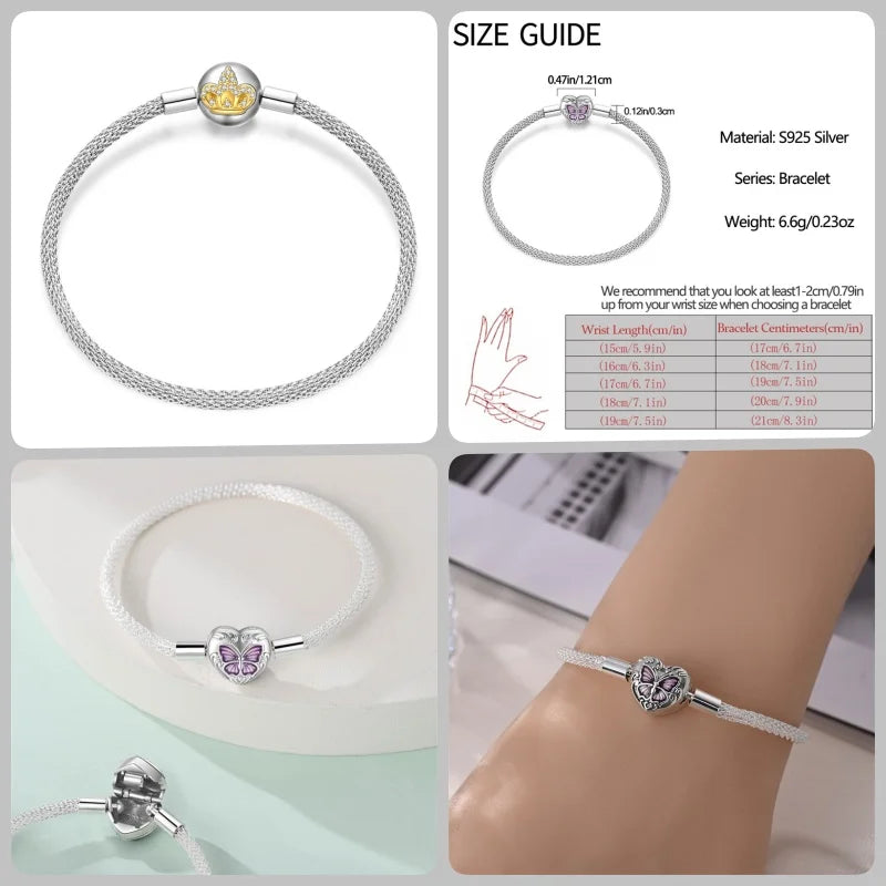 Bracelet en Argent 925 – Cœur Pavé Zircone & Infinity – 17 à 20 cm