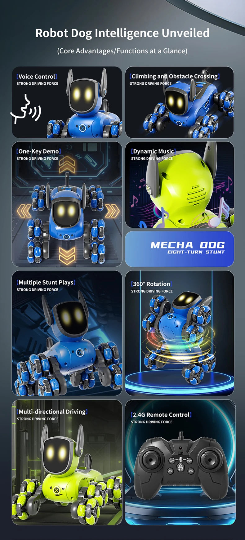 JJRC Q200 – Voiture RC Acrobatique 8 Roues à Détection Gestuelle & Commande Vocale