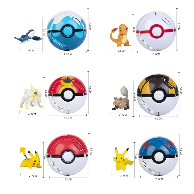 Figurines Pokéball Pokémon – Pikachu, Dracaufeu, Gengar, Tortank, etc. (Plusieurs modèles)