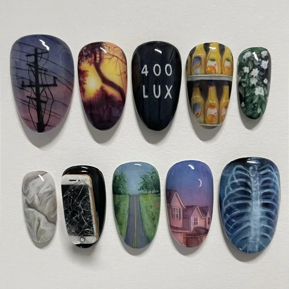 Set de 24 Faux Ongles Fleur Blanche  – Dégradé Pastel Rose & Jaune Chic