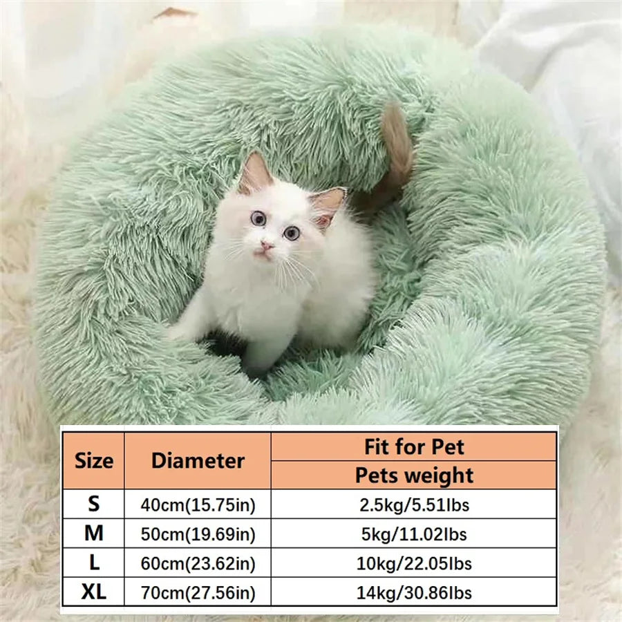Panier donut moelleux pour chat et chien — apaisant et lavable
