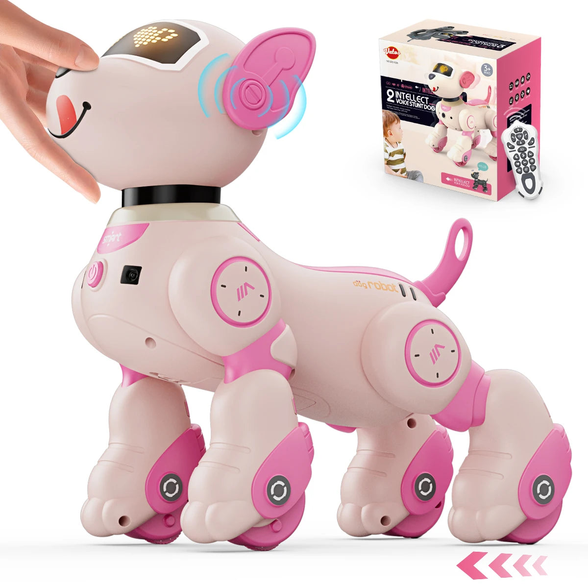Robot Chien Interactif VATOS – Télécommande 2.4GHz – Commandes Vocales & Tactiles – Jouet Éducatif Enfant