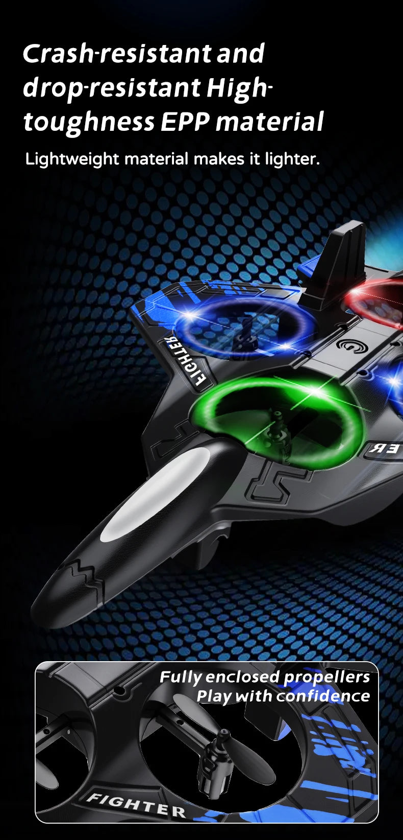 Avion RC L101 en Mousse – LED, Cascades 3D & Télécommande 2.4G