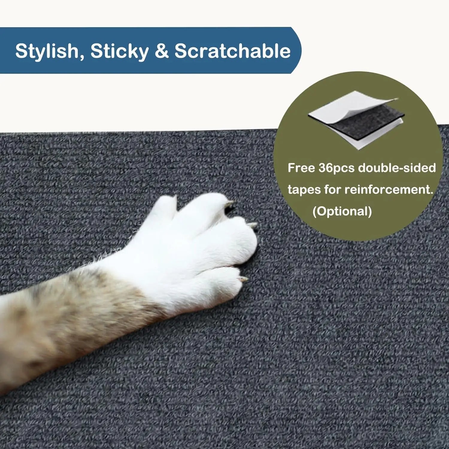 Griffoir mural autocollant pour chat — protège murs et canapé, découpable