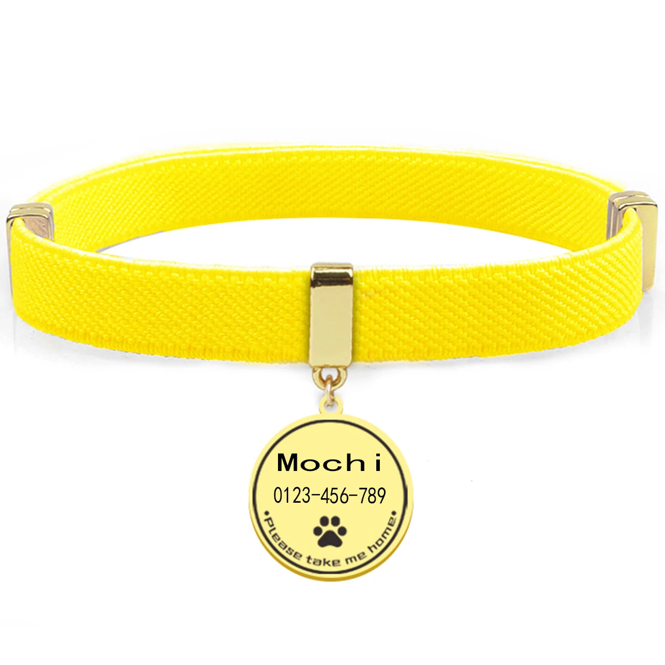 Collier chat personnalisable avec plaque métal gravée — sécurité