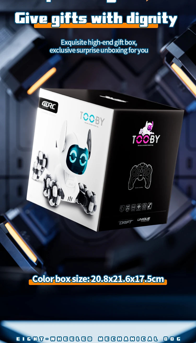 Robot Chien Cascadeur 8WD – Voiture RC Transformable avec Gestes & Lumières