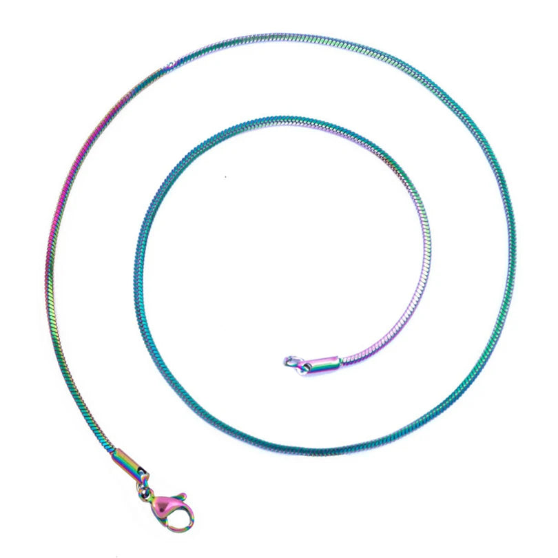 Collier chaîne serpent unisexe – Acier inoxydable 45–70 cm