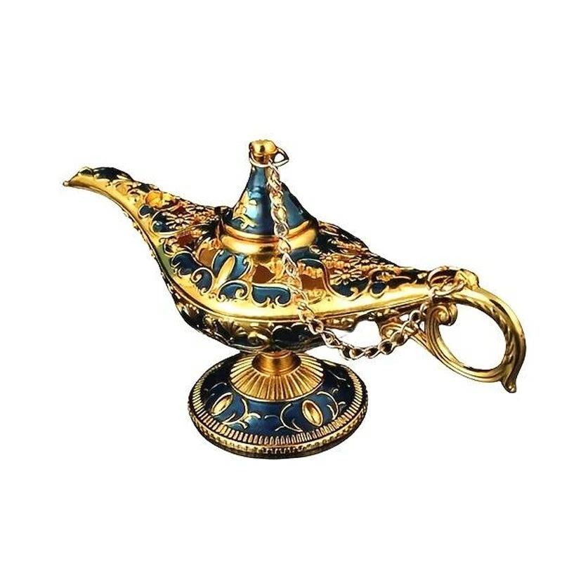 Lampe d’Aladdin Décorative – Mini Ornement en Métal | Rouge / Bleu / Vert