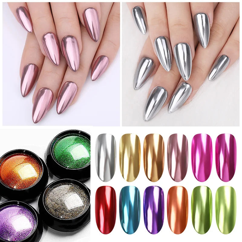 Poudre effet miroir – Nail Art Chromé Professionnel