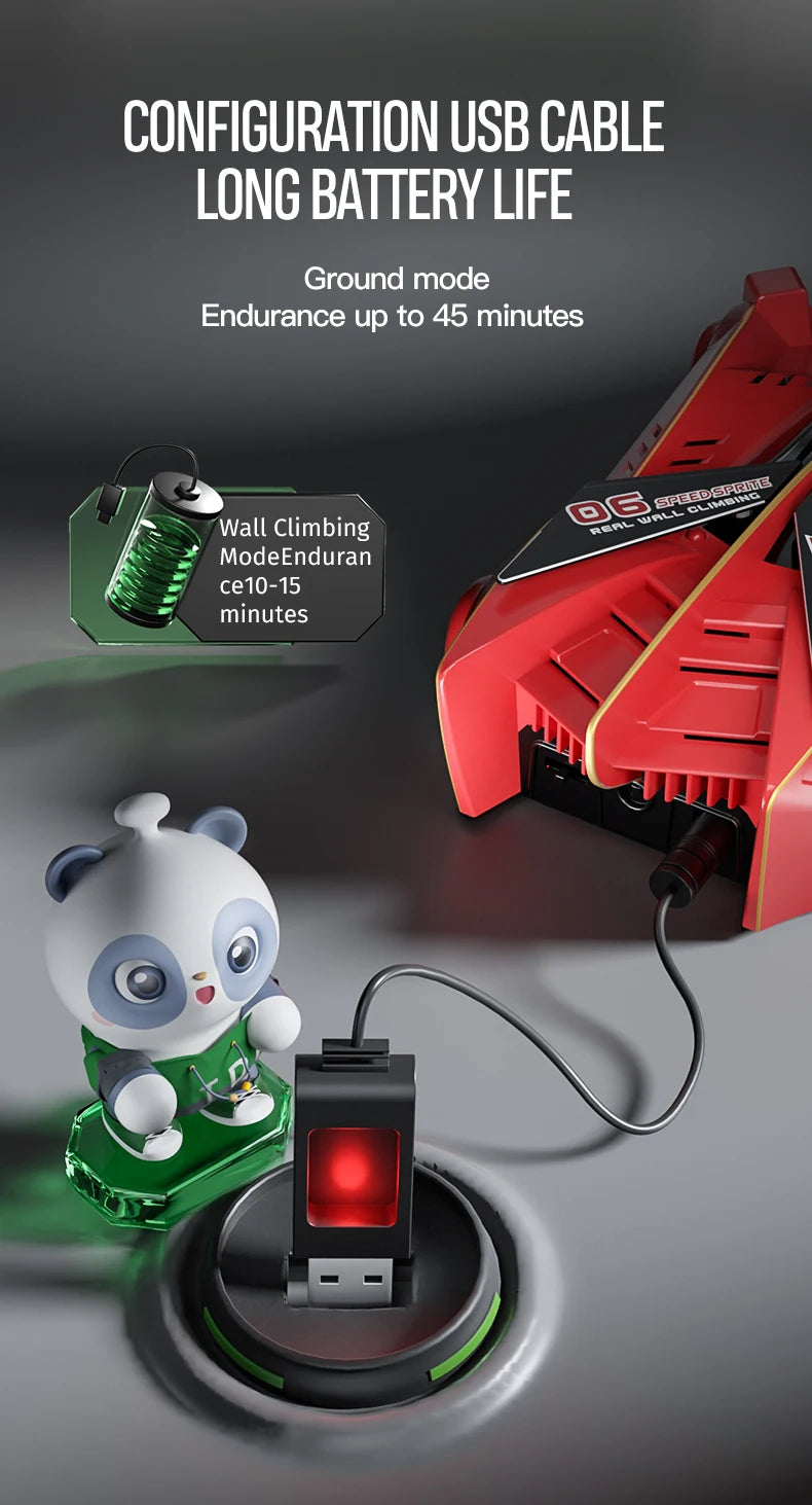 Voiture d’Escalade Murale 4WD – Capteur Infrarouge & Télécommande – Race Car Anti-Gravité