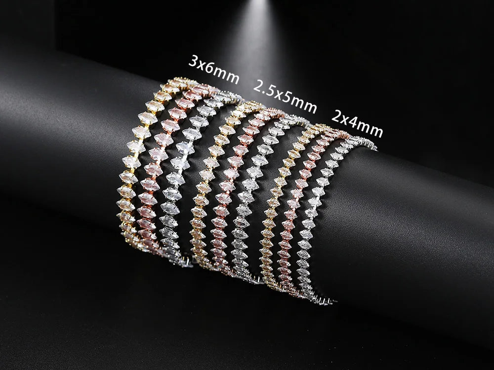 Bracelet Tennis Diamant – Zircone AAA+ Éclat Ultra-Brillant (Plusieurs Tailles)