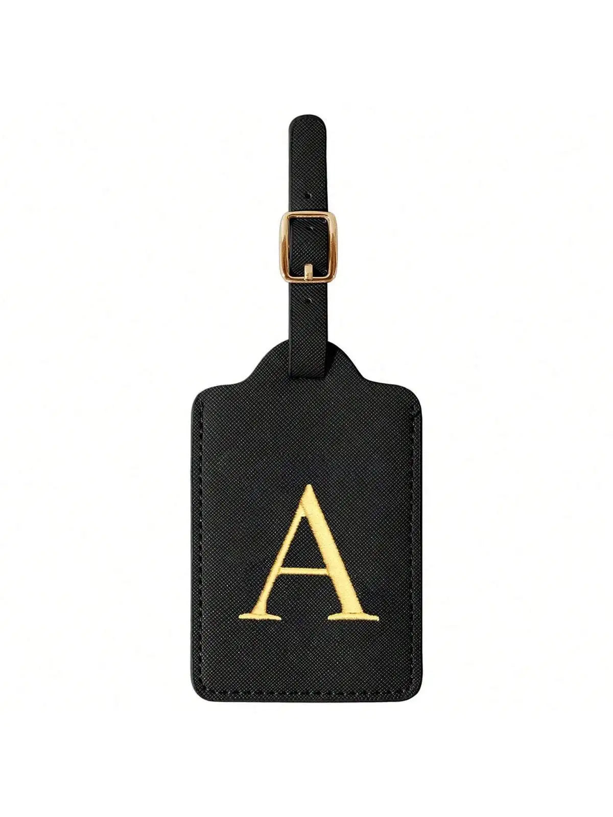 Étiquette de Bagage Personnalisée en Cuir PU – Lettre Initiale A–Z avec Protection Confidentialité