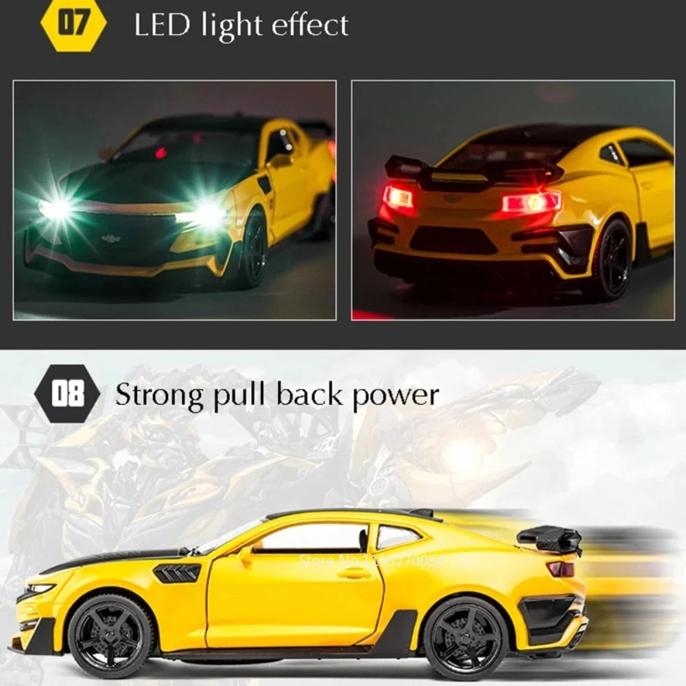 Camaro 1:32 – Voiture en Alliage Métallique Pull-Back avec Lumière & Son