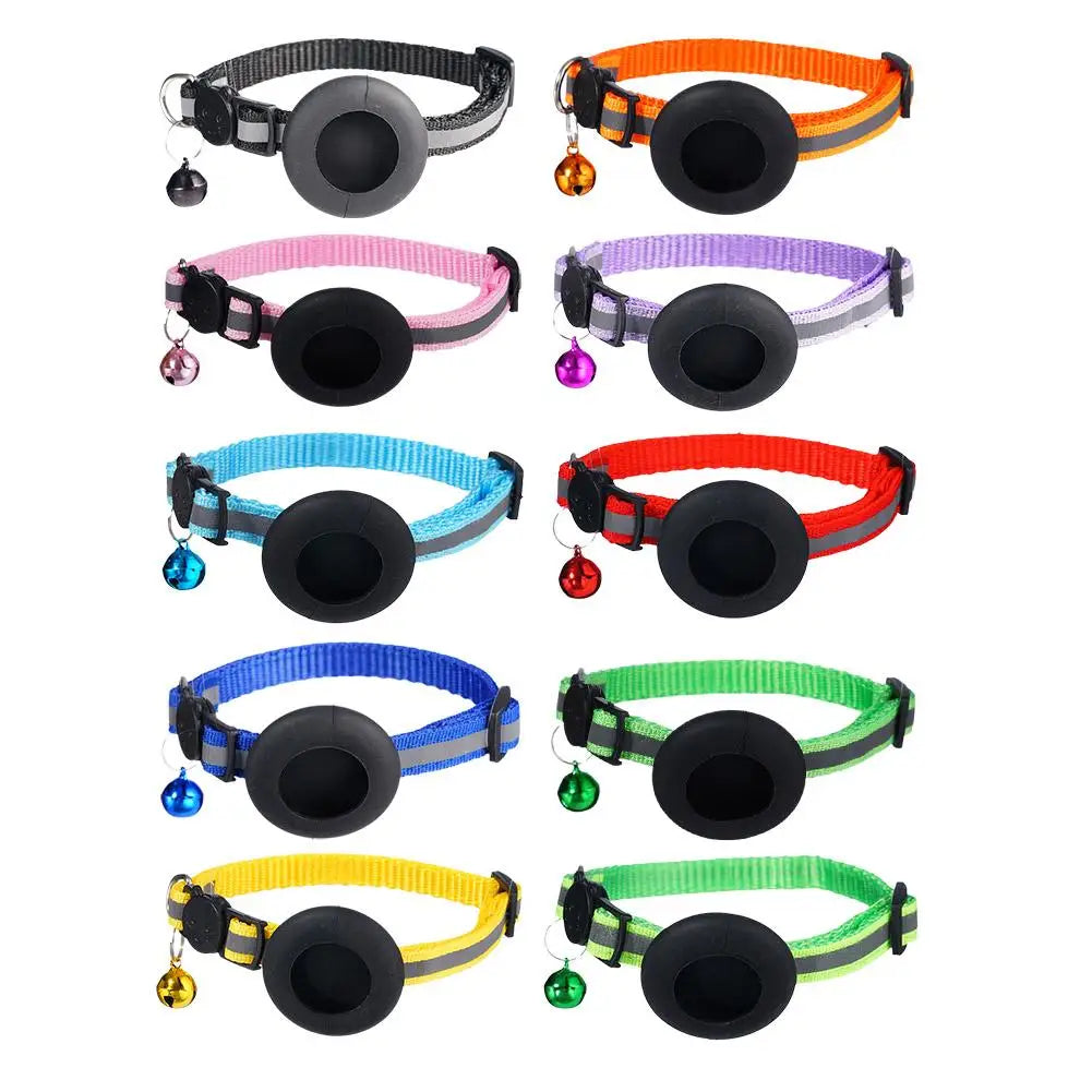 Collier chat pour AirTag avec grelot — réfléchissant et sécurisé
