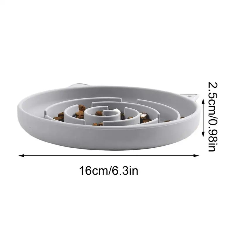 Gamelle anti-glouton pour chat — labyrinthe anti-renversement