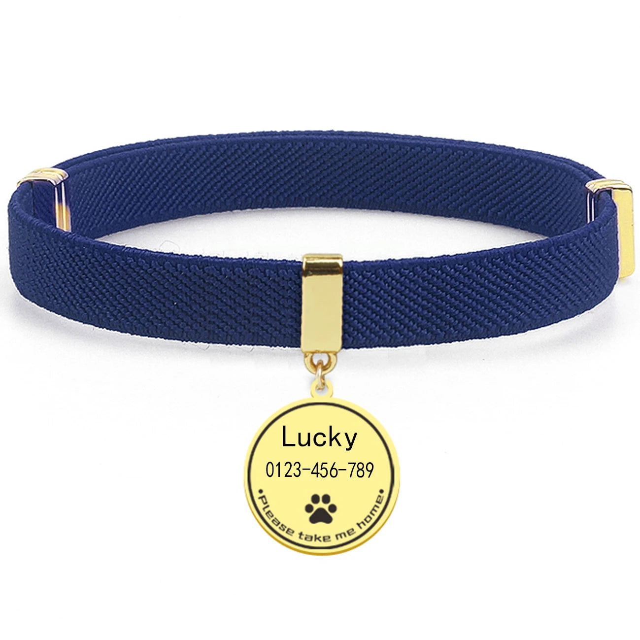 Collier chat personnalisable avec plaque métal gravée — sécurité