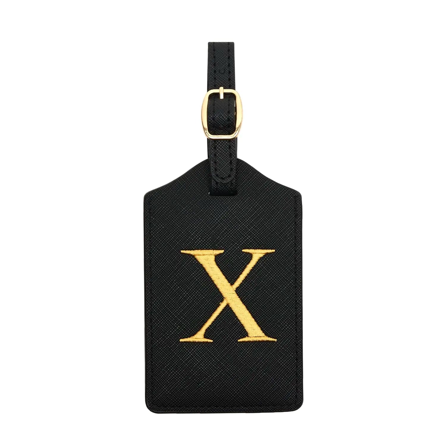 Étiquette de Bagage Personnalisée en Cuir PU – Lettre Initiale A–Z avec Protection Confidentialité