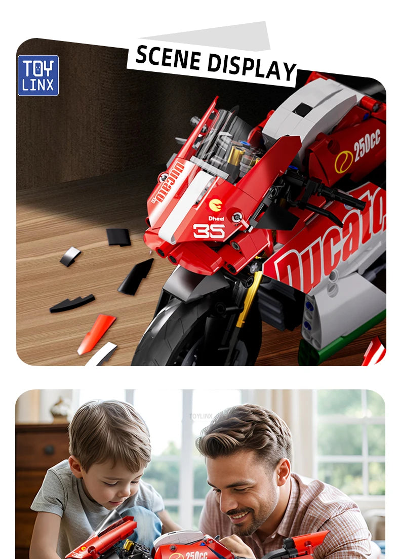 Moto de Collection ToylinX – Kit de Construction Technique 883 Pièces (Modèle 88800)