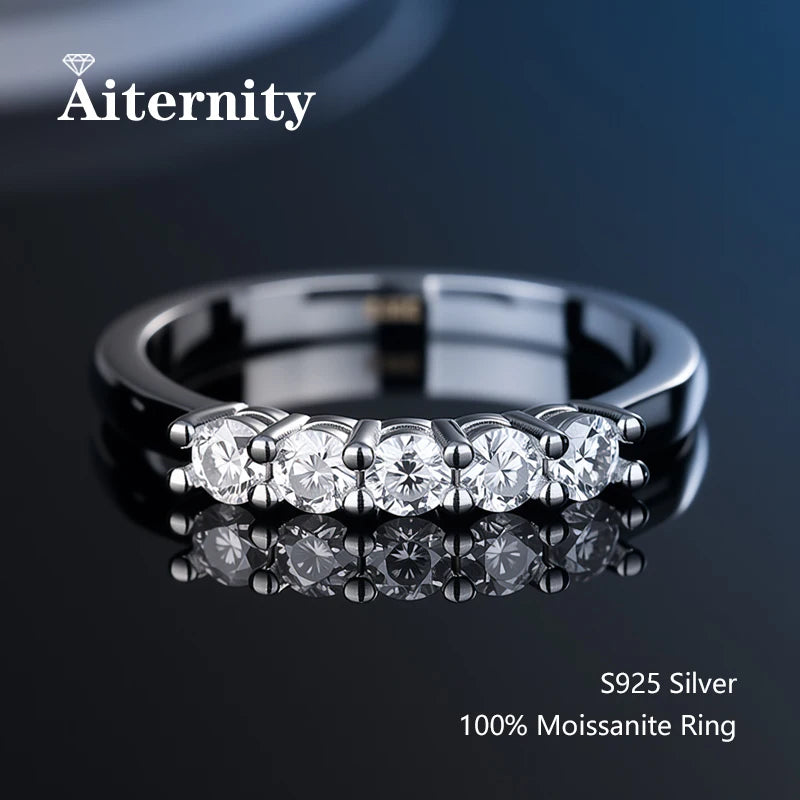 Alliance Moissanite Éternité D VVS1 – Argent S925 & Or 18 K