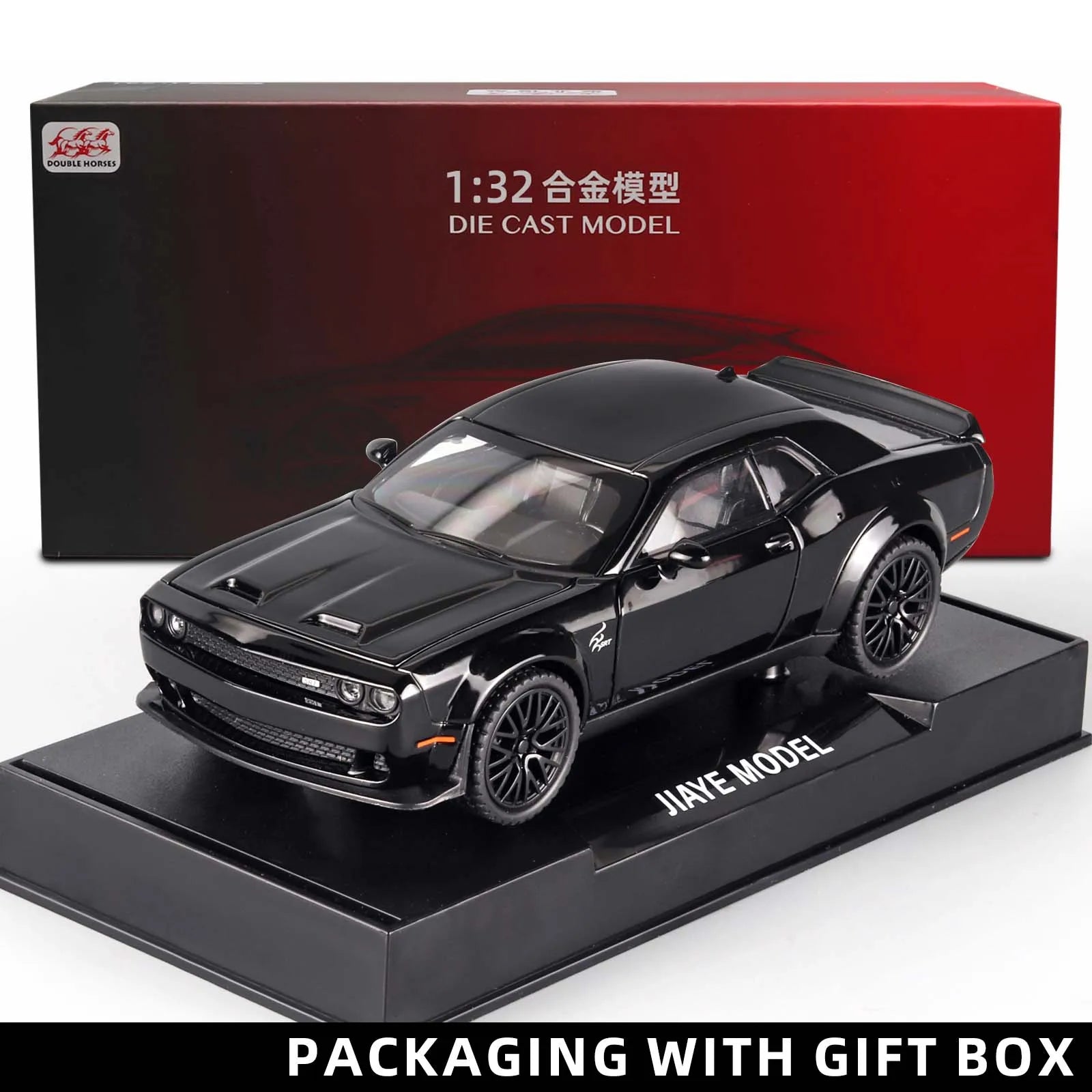 Dodge Challenger Hellcat – Modèle 1:32 en Alliage | Son & Lumière | Pull-Back