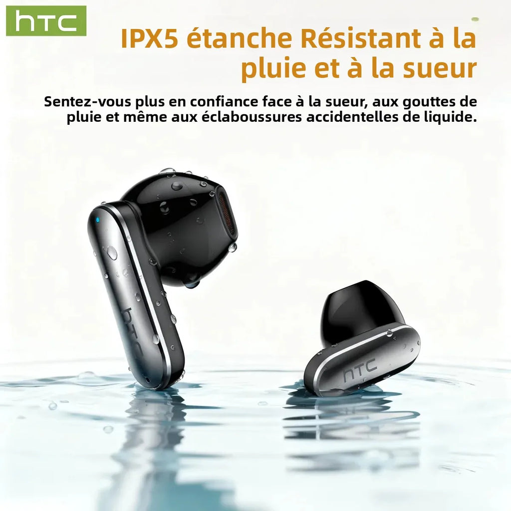 HTC NE48 – Écouteurs Bluetooth TWS AI – Traducteur Intelligent – Écran Ultra HD – Autonomie 48h