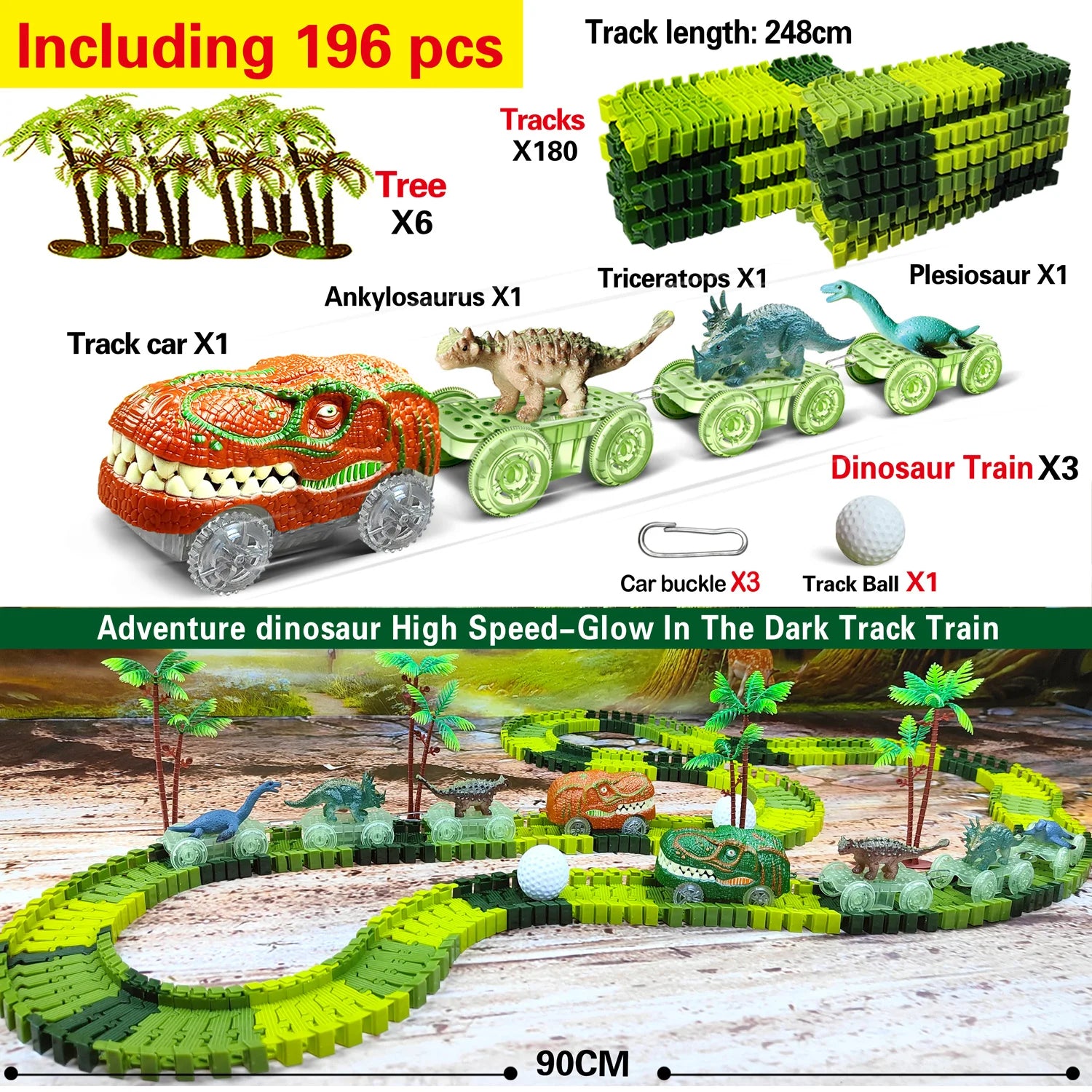 Jouet Train de Dinosaures – Circuit Flexible & Monde Jurassique