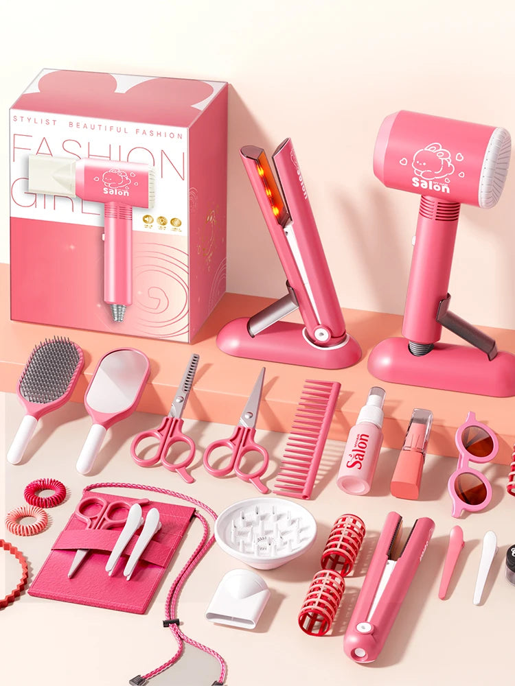 Kit de Coiffure & Beauté pour Enfants – Jeu de Rôle • Sèche-Cheveux / Accessoires • Sans Danger