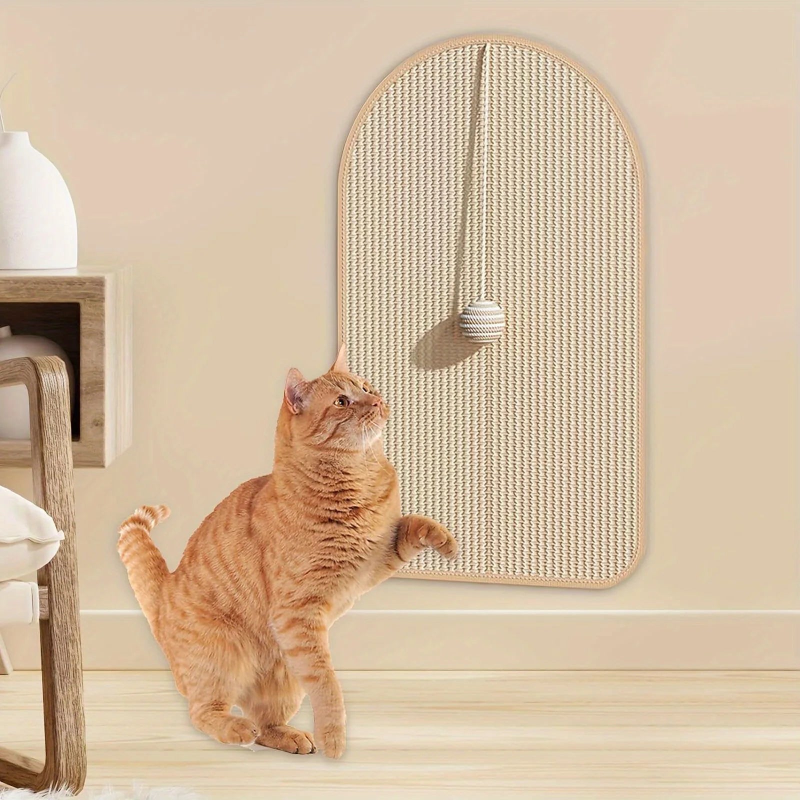 Plaque griffoir en sisal pour chat — protège murs et canapé