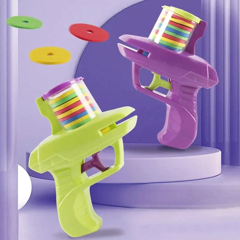 Pistolet à Disque Volant EVA – Double Joueur – Jeu Parent-Enfant – Sécurisé & Intérieur/Extérieur (3–6 ans)