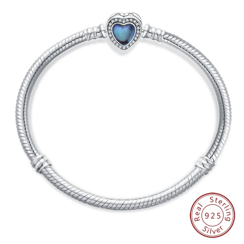 Bracelet en Argent 925 Original – Étoile, Lune & Trèfle Porte-Bonheur