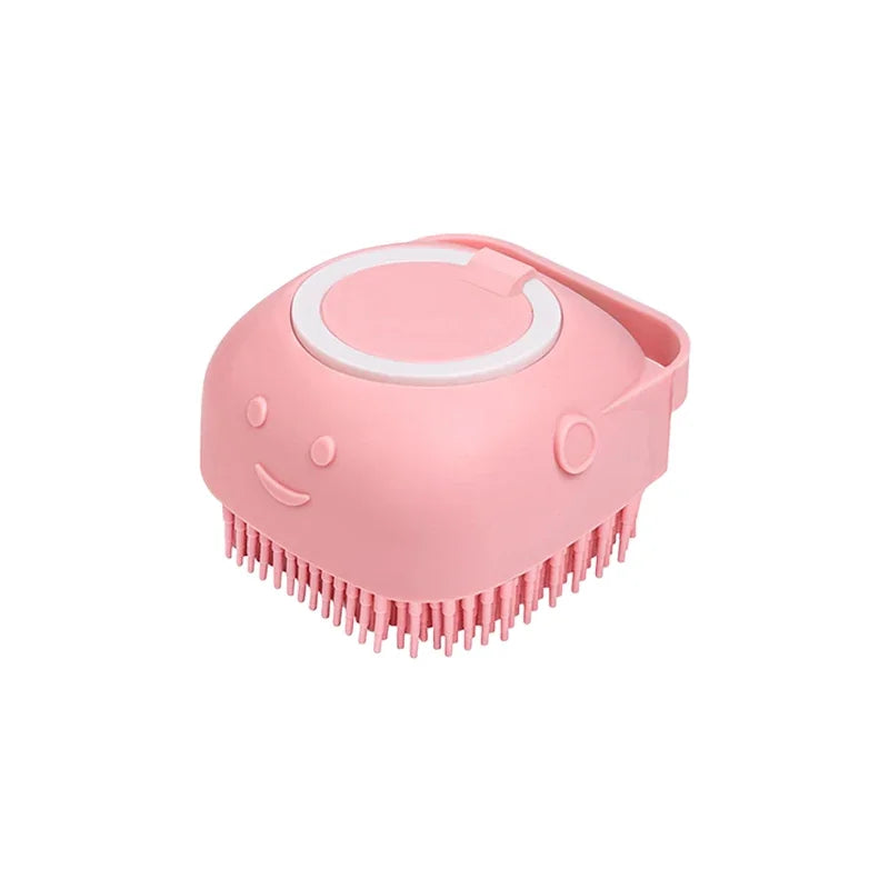Brosse de bain en silicone pour chien et chat — distributeur de shampoing
