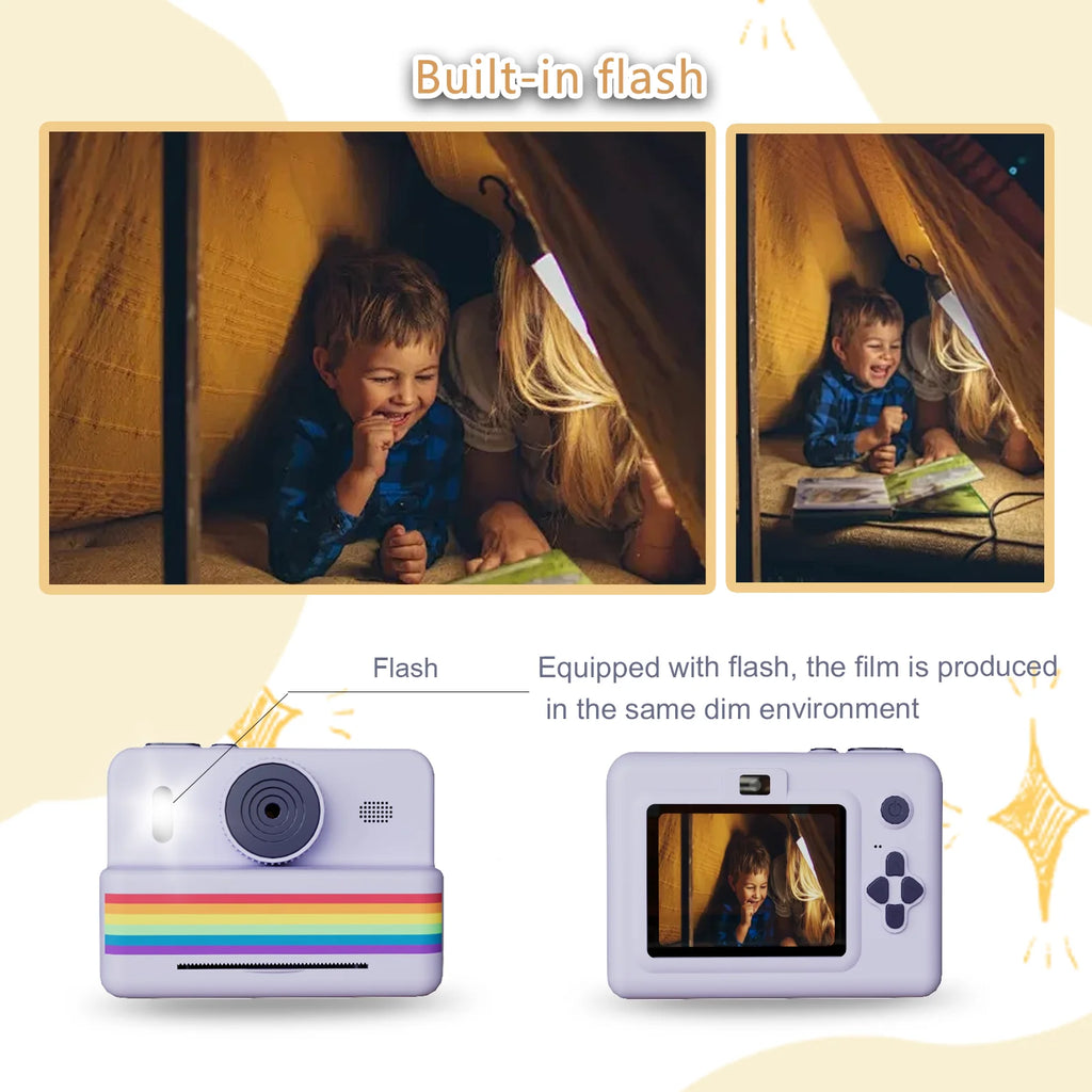 Appareil Photo Instantané pour Enfants – Mini Imprimante Thermique + Vidéo HD (2.8")