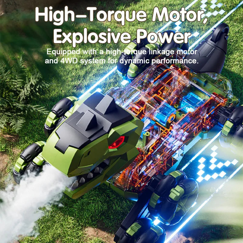 Dinosaure Y12 – 8WD, Bras Articulés, Dérive & Vapeur Brume