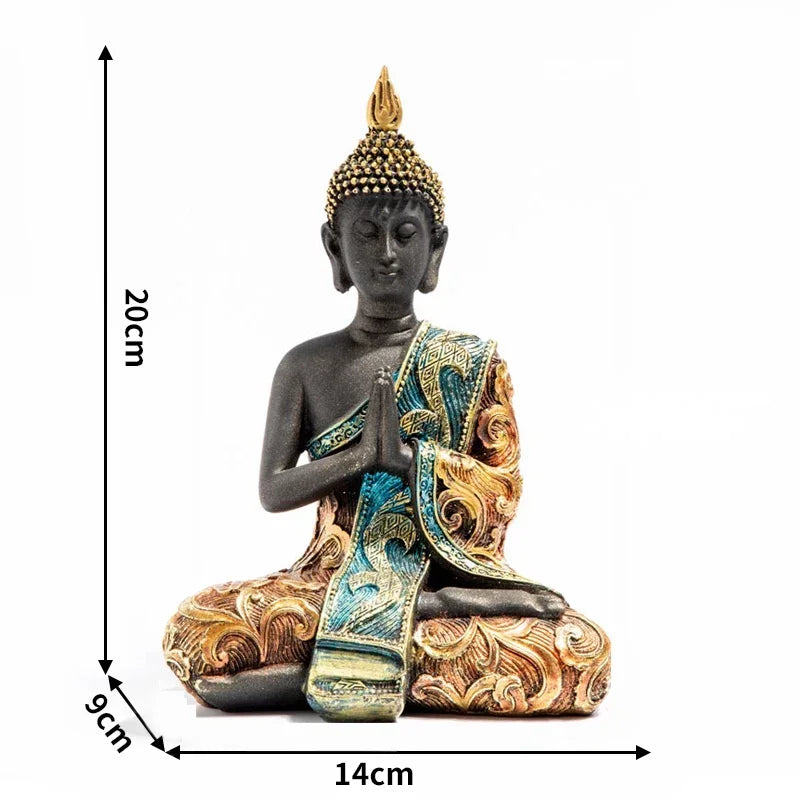 Grande Statue de Bouddha en Résine Verte – Sculpture Artisanale Thaïlandaise