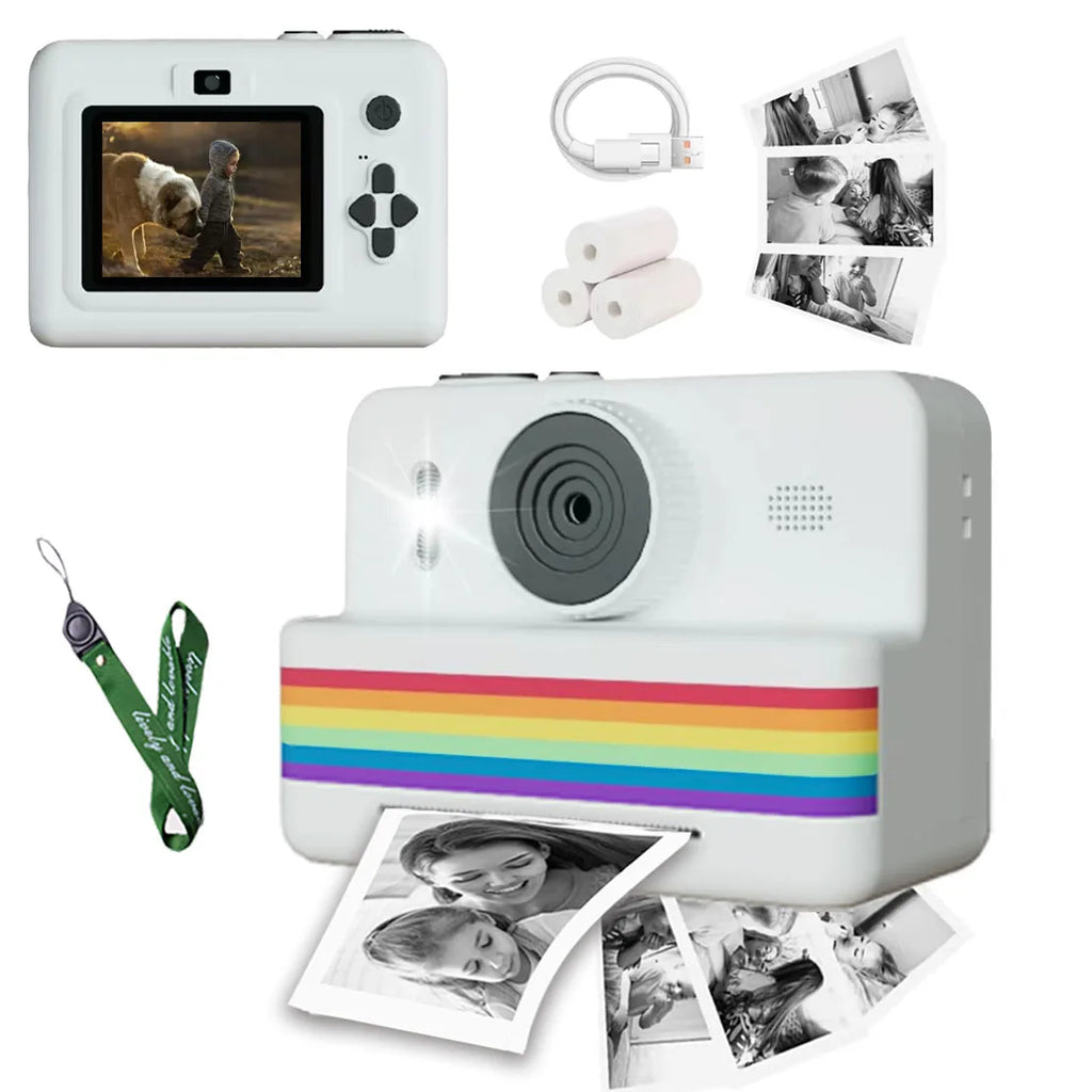 Appareil Photo Instantané pour Enfants – Mini Imprimante Thermique + Vidéo HD (2.8")