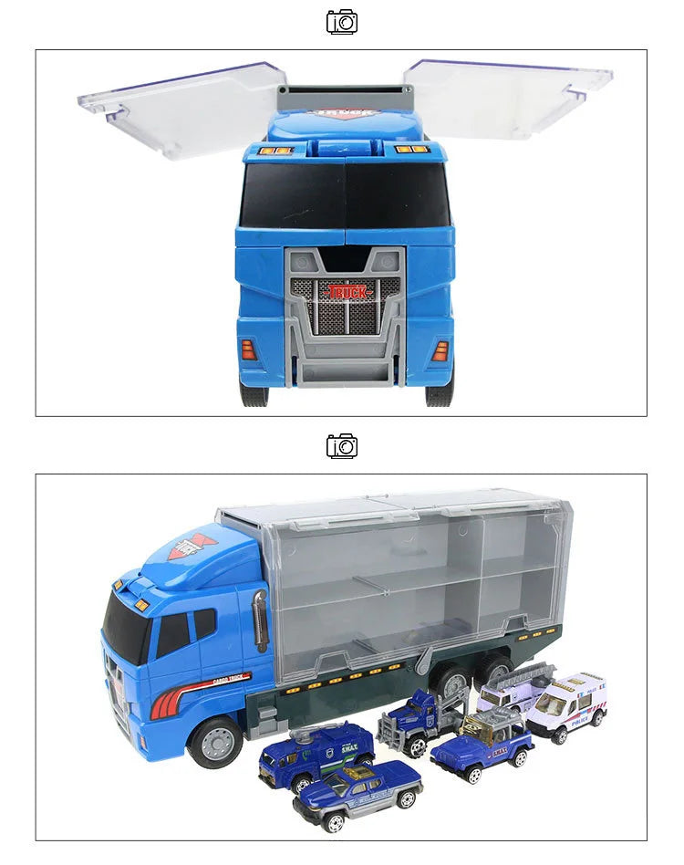 Jouets de Construction 10-en-1 – Camion Transporteur & Mini Véhicules