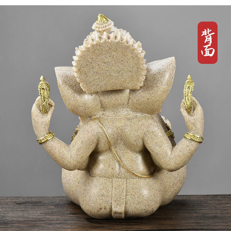 Statue Ganesha Dorée – Décoration Spirituelle & Élégante
