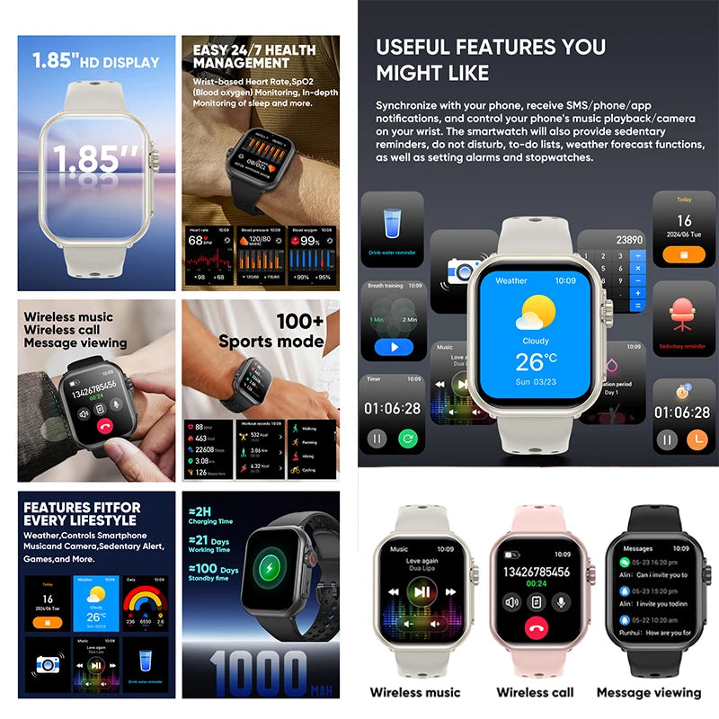 Montre Intelligente Ultra 2 SE AMOLED – Appels Bluetooth & 100+ Sports (Homme & Femme)