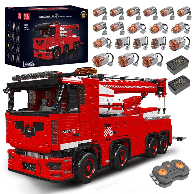 Mould King 19008 – Camion de Remorquage Télécommandé (Bloc Technique Compatible LEGO)