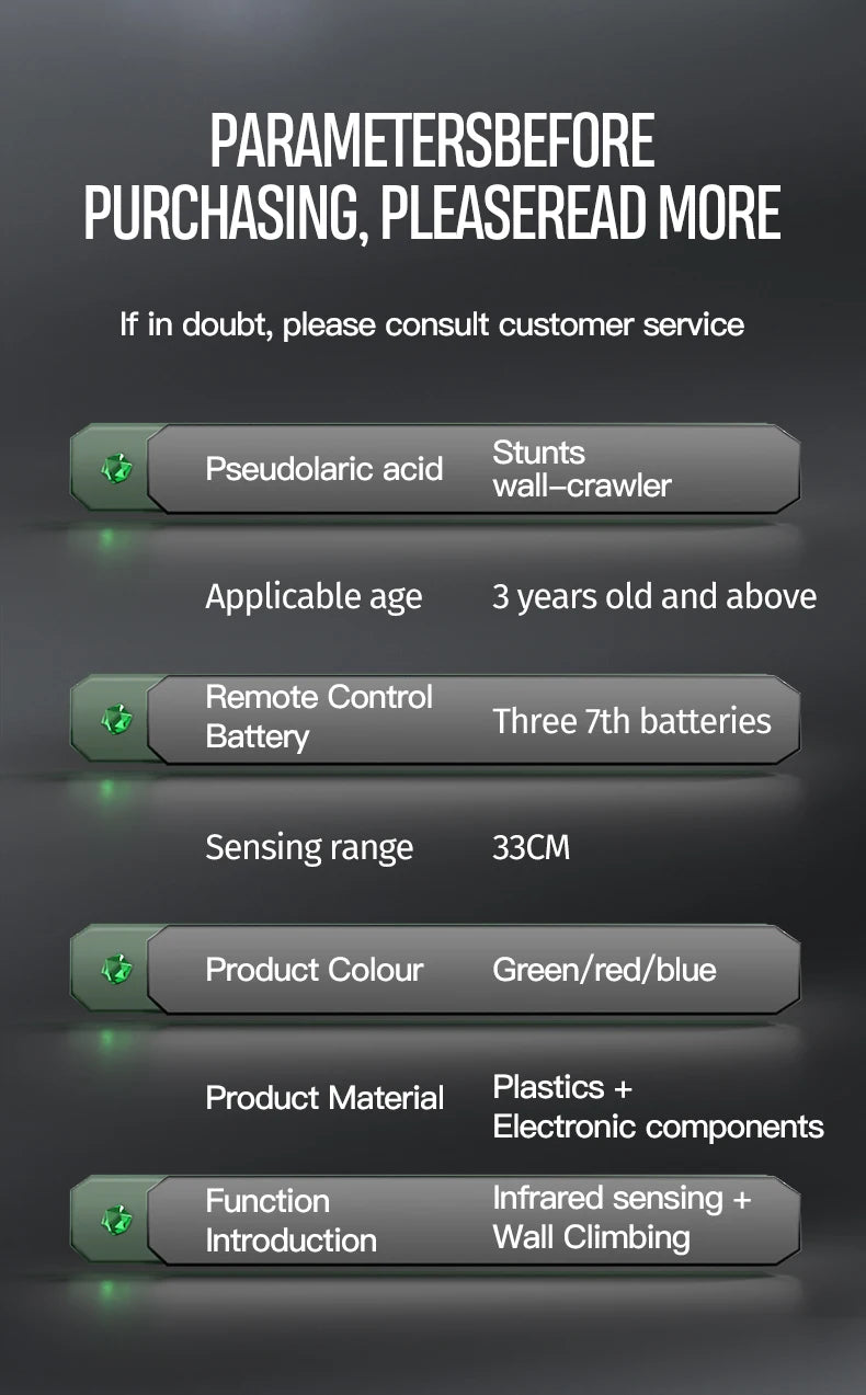 Voiture d’Escalade Murale 4WD – Capteur Infrarouge & Télécommande – Race Car Anti-Gravité