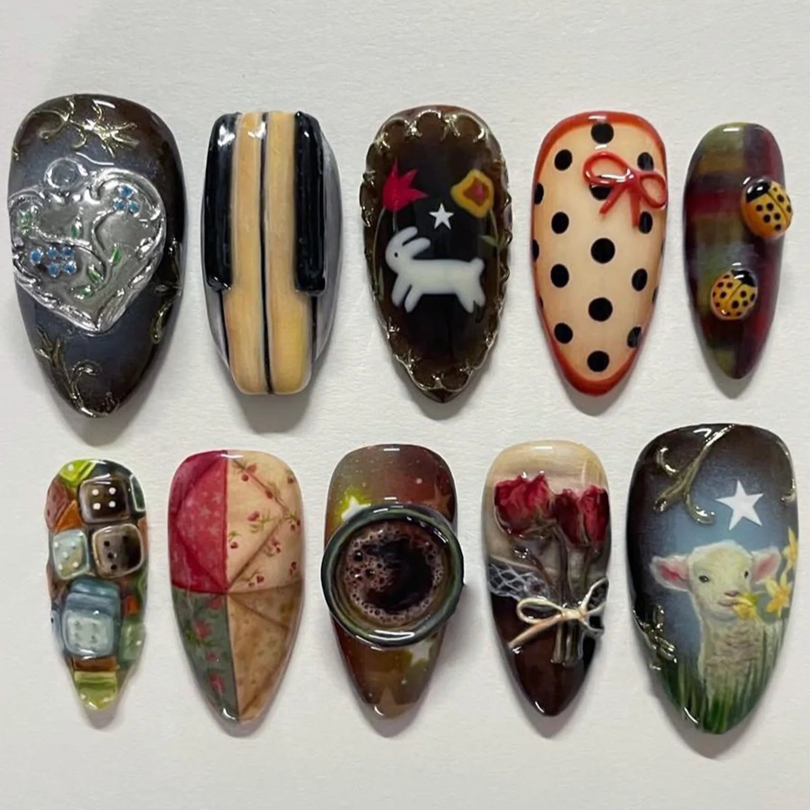 Set de 24 Faux Ongles Fleur Blanche  – Dégradé Pastel Rose & Jaune Chic