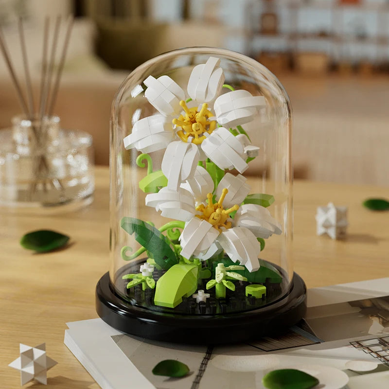 Bouquet de Fleurs en Blocs de Construction – Jouet DIY Créatif & Décoratif