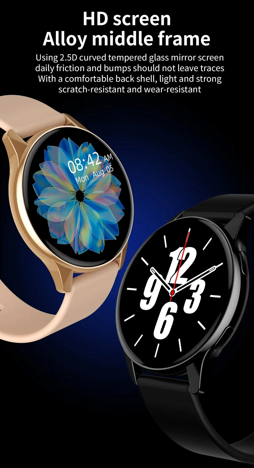 Montre Connectée LIGE – Appels Bluetooth & Charge Sans Fil (1.28’’ IP68 – 2025)