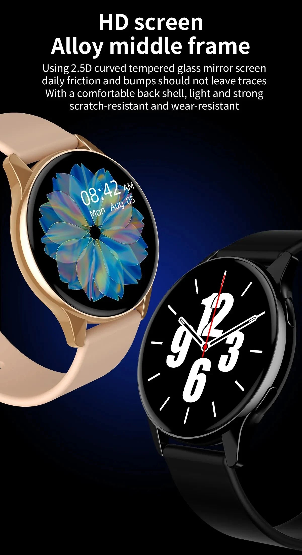 Montre Connectée LIGE – Appels Bluetooth & Charge Sans Fil (1.28’’ IP68 – 2025)